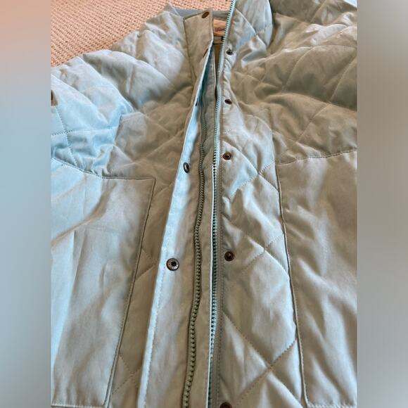 Universal Thread Women’s Quilted Long Coat Size Large Green Blue Pastel Fall - Picture 3 of 10